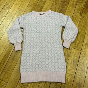 Guess Kids Girls Sweater Dress‎ Geometric Pattern Pink Gray Size S 7 8